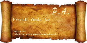 Preidt Amáta névjegykártya